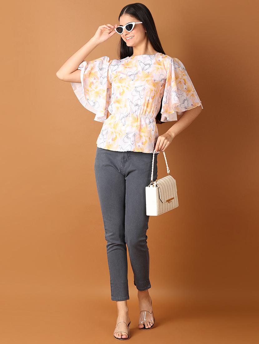women floral printed round neck top - 21519516 - Standard Image - 4