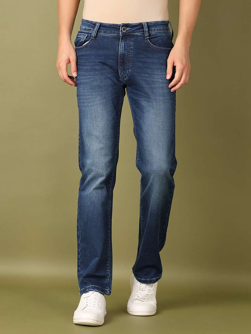 men solid mid rise straight fit jean - 21519664 -  Standard Image - 1