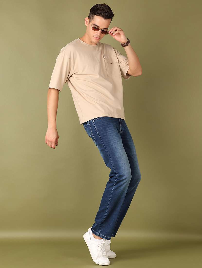 men solid mid rise straight fit jean - 21519664 -  Standard Image - 4