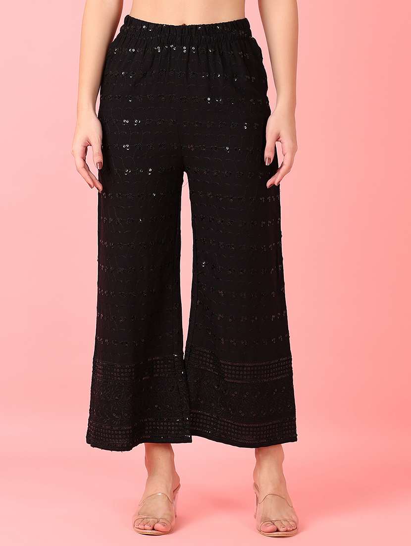 women black embroidered palazzo