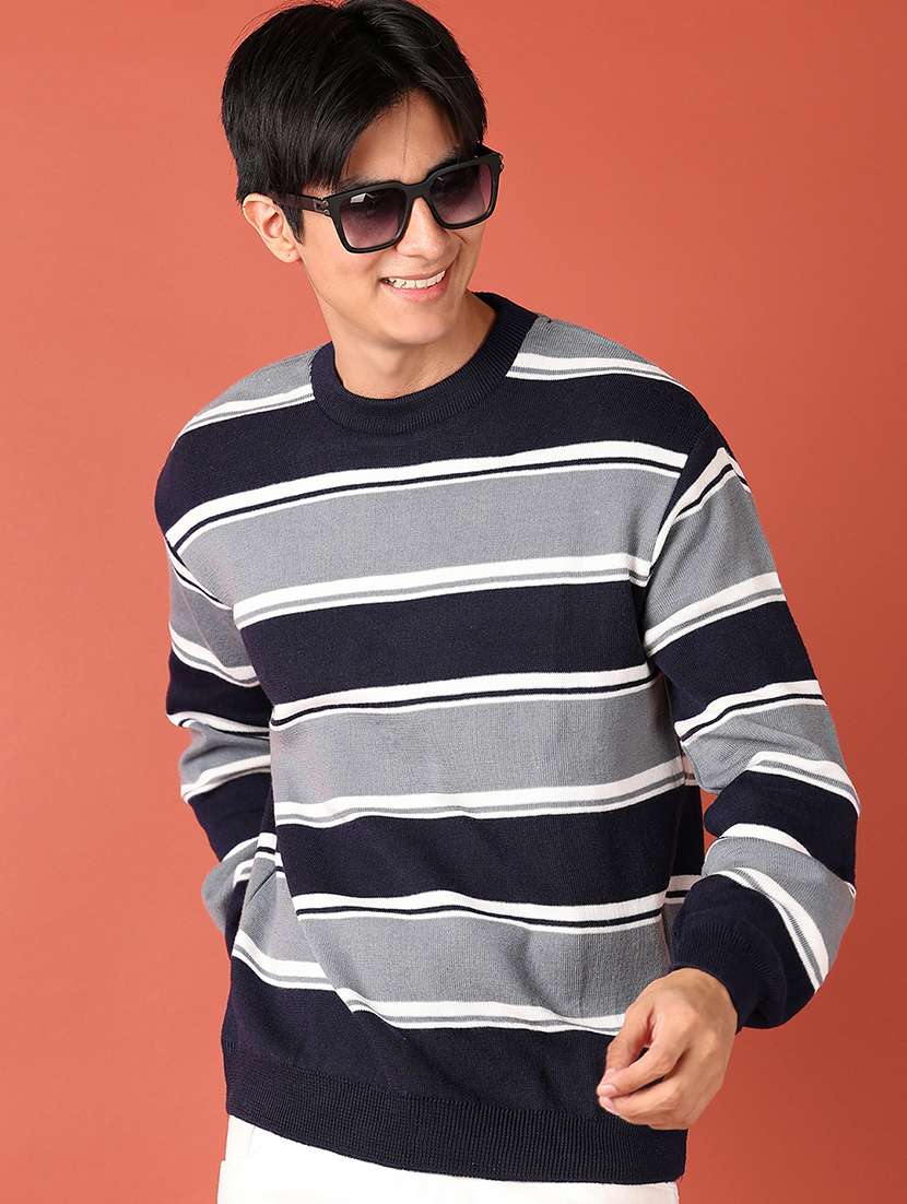 men self design round neck pullover - 21519748 -  Standard Image - 1