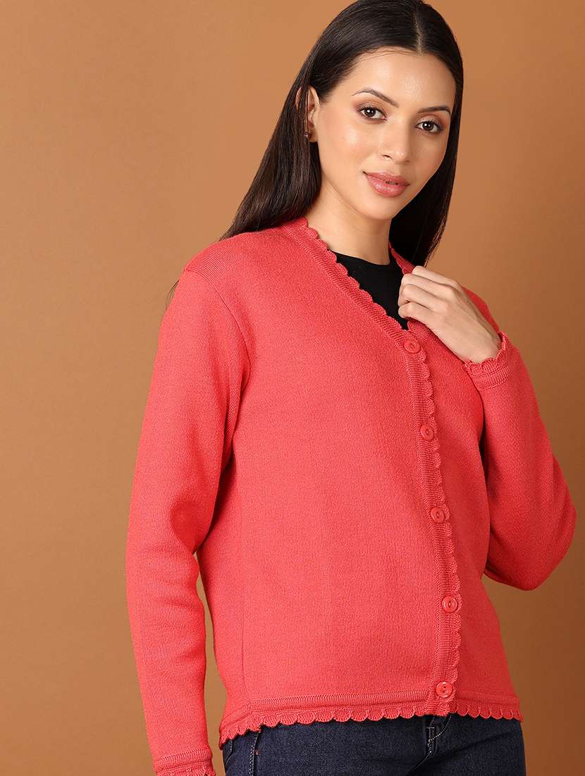 women self designed long sleeve cardigan - 21519750 -  Standard Image - 1