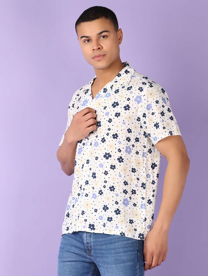 men printed short sleeves casual shirt - 21519753 -  Standard Image - 1