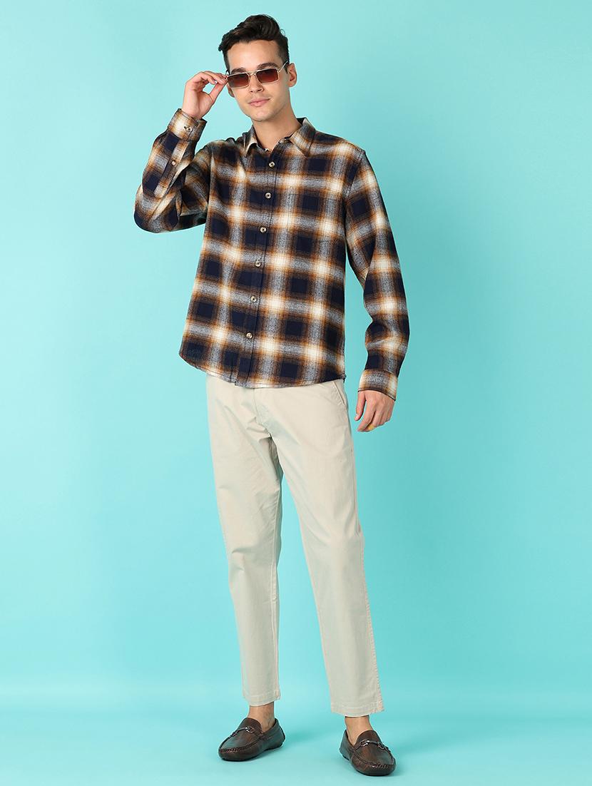 men checks long sleeve casual shirt - 21519755 - Standard Image - 4