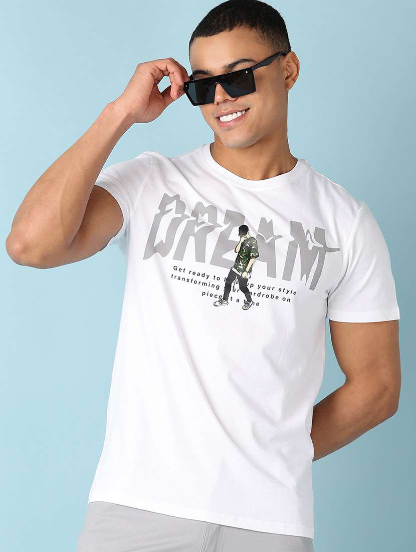 men short sleeves chest print t-shirt - 21519768 -  Standard Image - 1