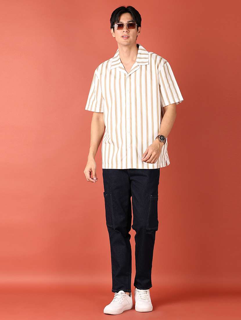 men stripes short sleeves casual shirt - 21519769 -  Standard Image - 4