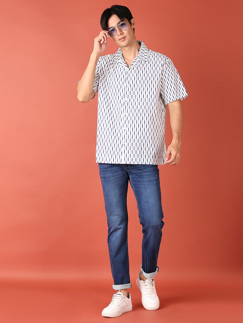 men stripes short sleeves casual shirt - 21519809 - Standard Image - 4