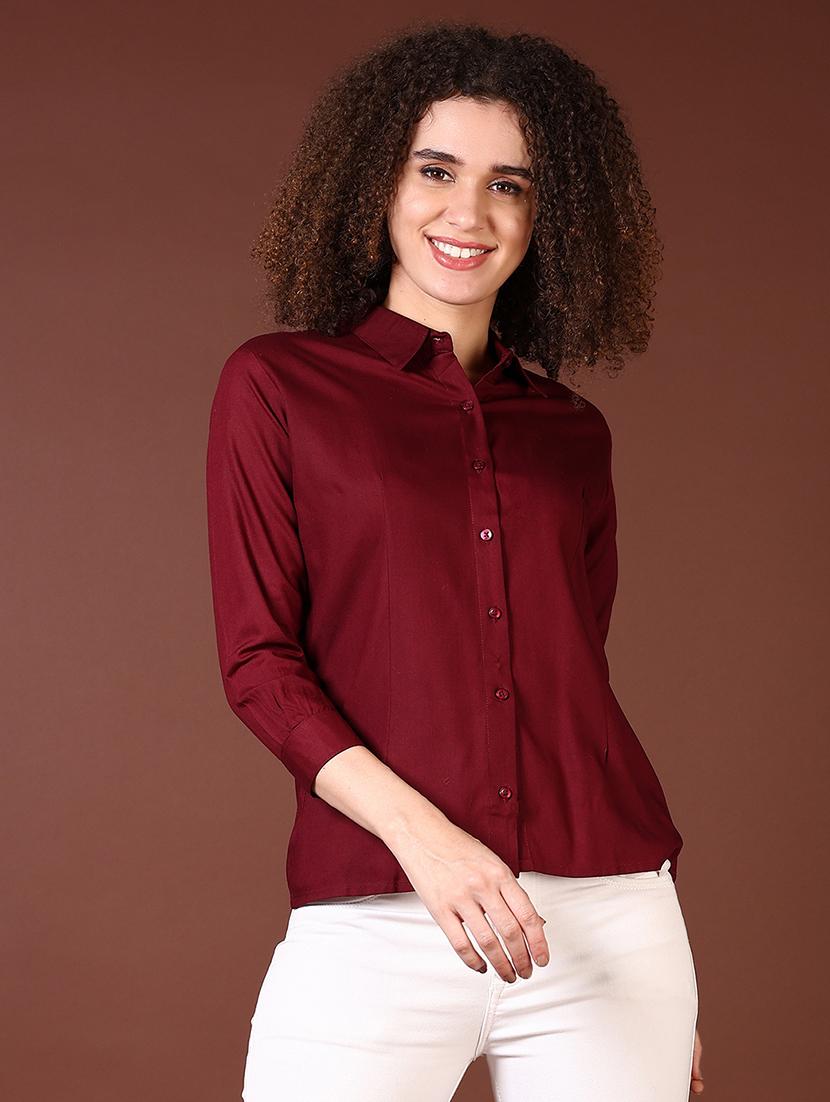 women solid collared regular shirt - 21519907 - Zoom Image - 0
