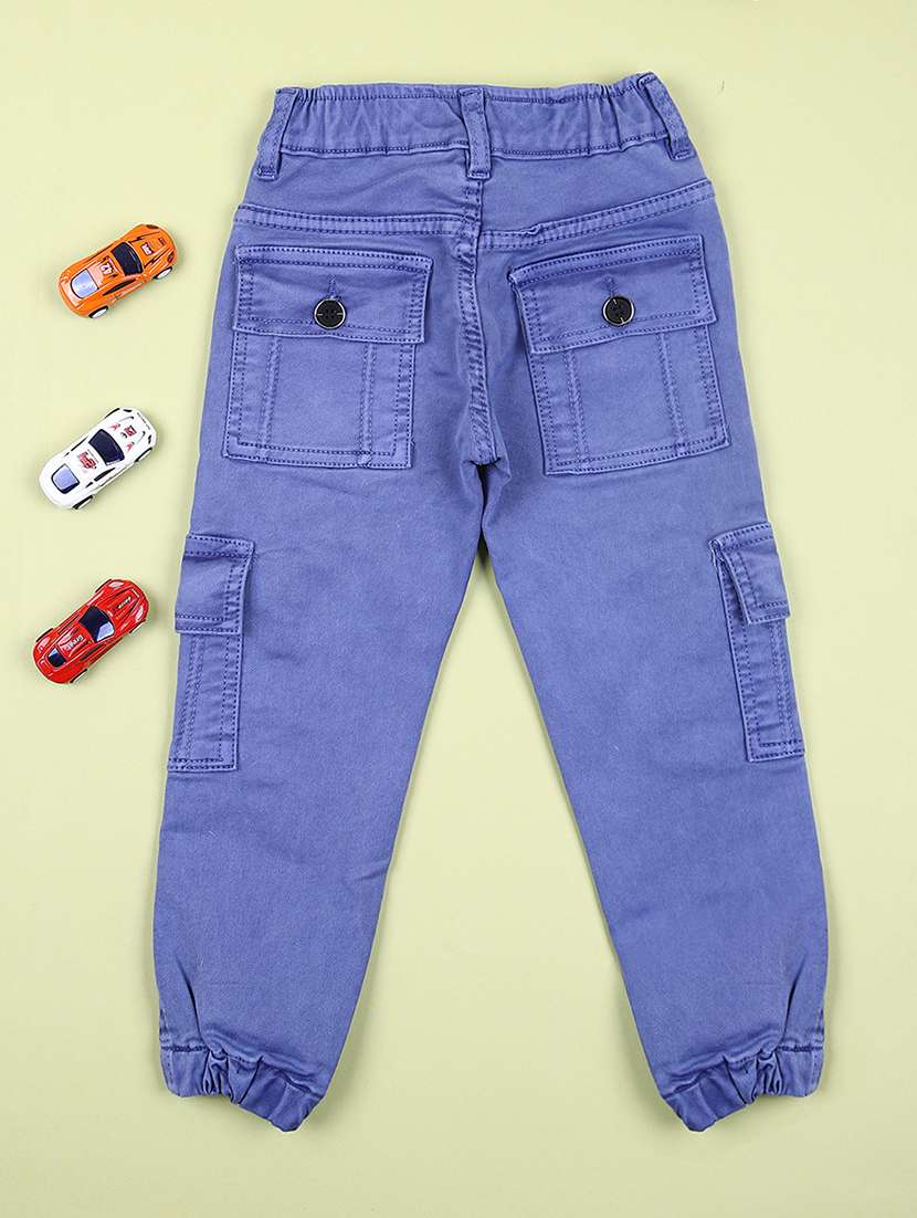 boys solid mid rise cargo - 21519917 -  Standard Image - 1