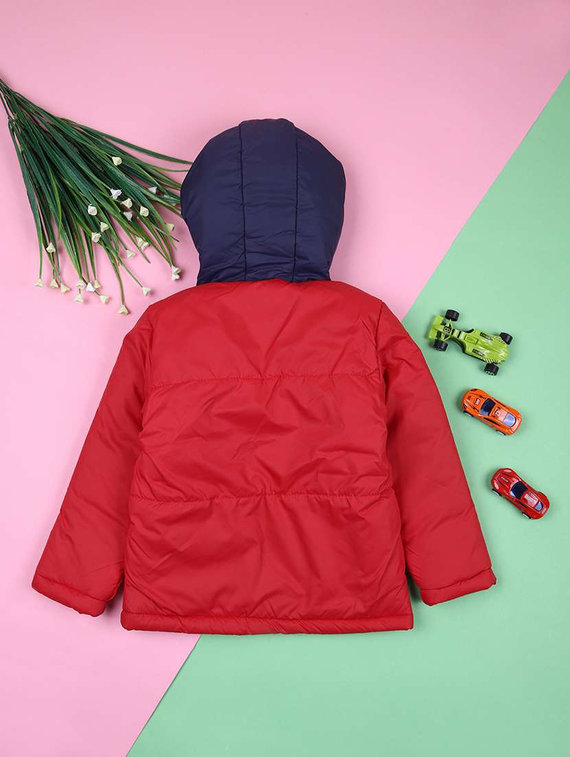 boys color block hooded neck jacket - 21519919 -  Standard Image - 1