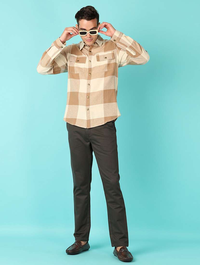 men checks long sleeve casual shirt - 21519923 -  Standard Image - 4