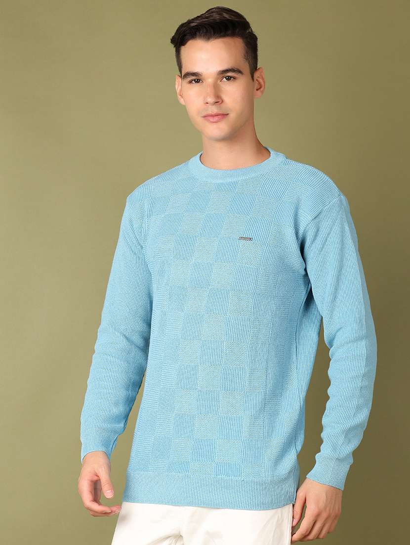 men self design round neck pullover - 21519954 -  Standard Image - 1