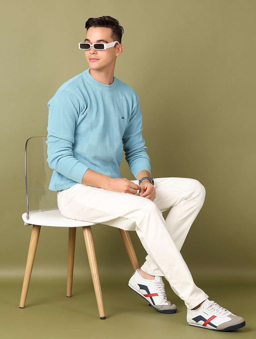 men self design round neck pullover - 21519954 -  Standard Image - 4