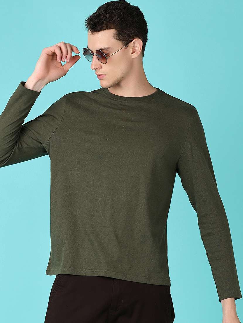 men solid long sleeves t-shirt - 21519970 -  Standard Image - 1