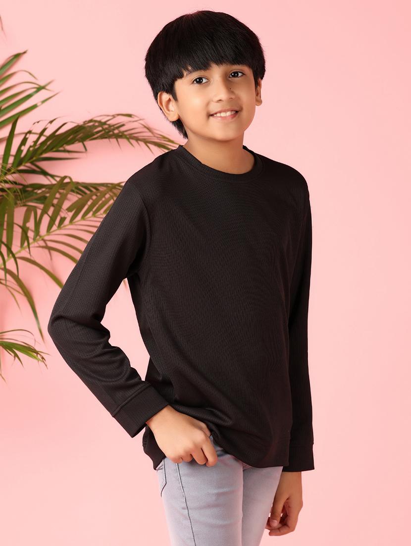boys long sleeves solid t-shirt - 21520027 - Standard Image - 1