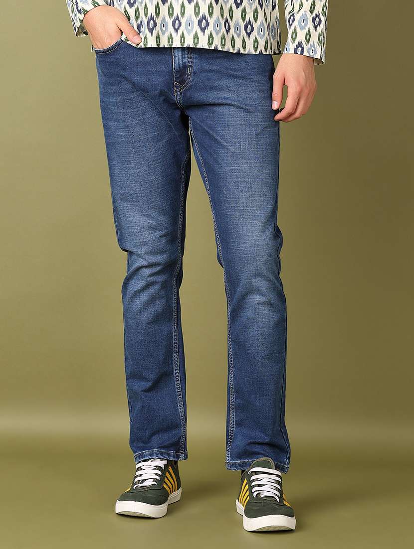 men mid rise plain jeans - 21520037 - Standard Image - 1