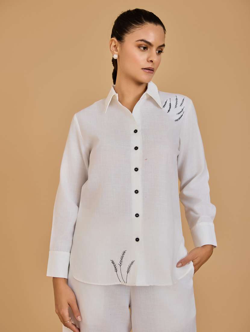 women white shirt & trouser co-ord set