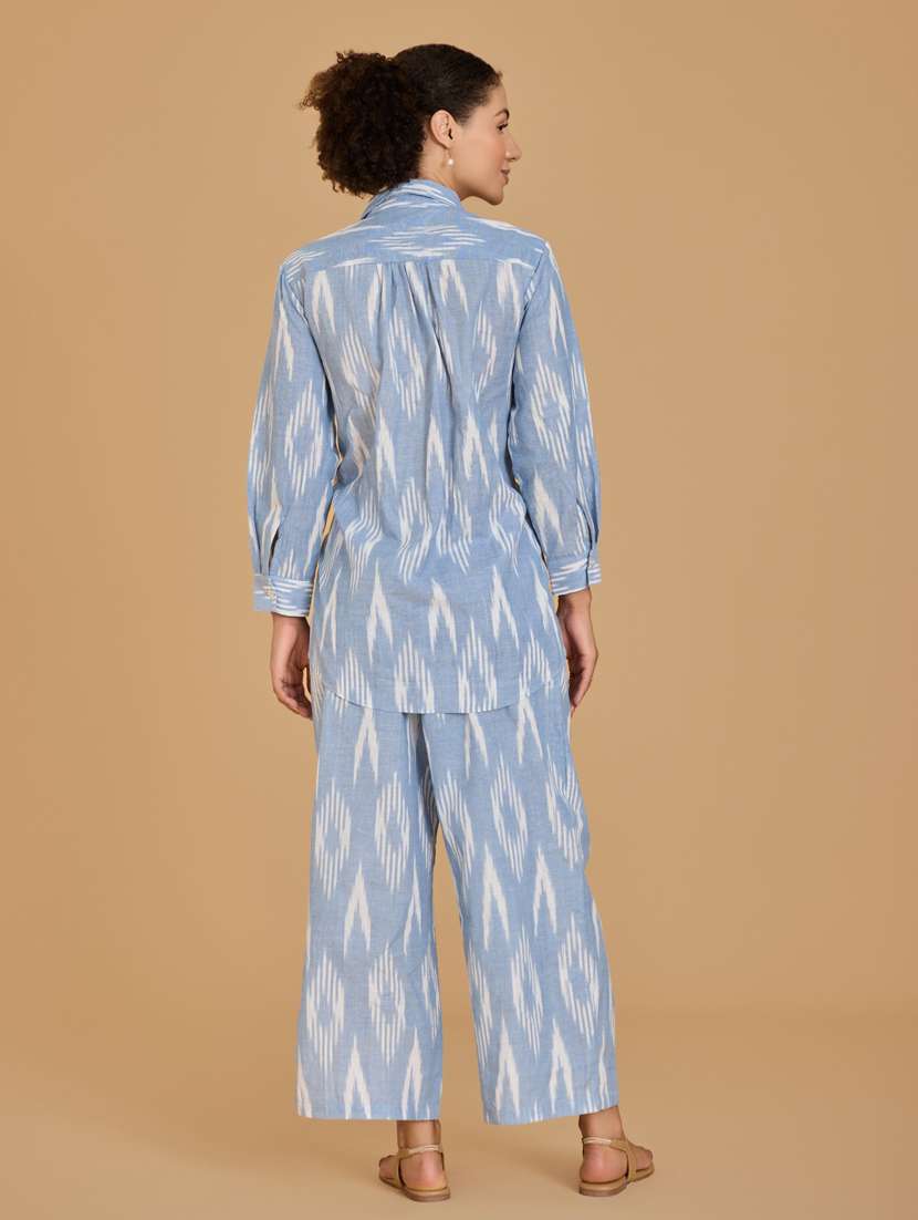 women light blue shirt & trouser co-ord set - 21520242 -  Standard Image - 4