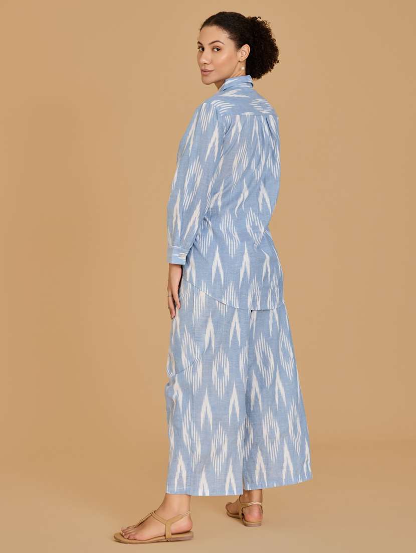 women light blue shirt & trouser co-ord set - 21520242 -  Standard Image - 6