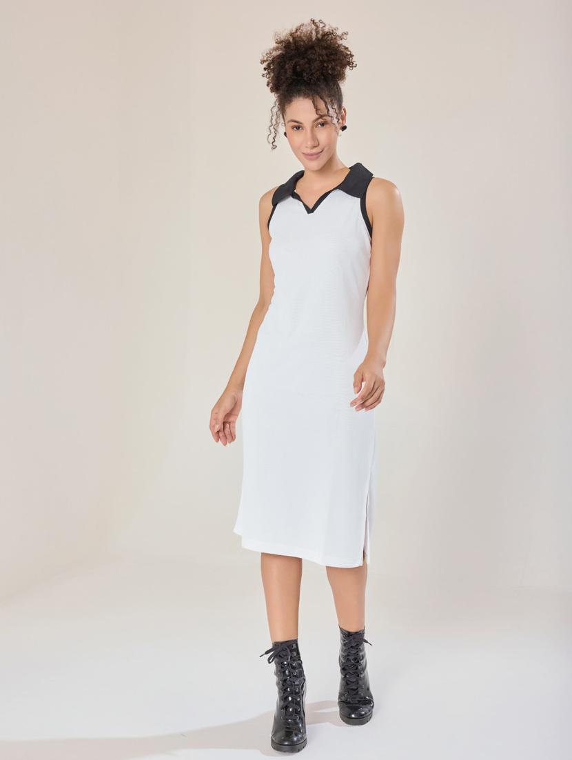 women white cotton blend bodycon dress - 21520245 - Standard Image - 1