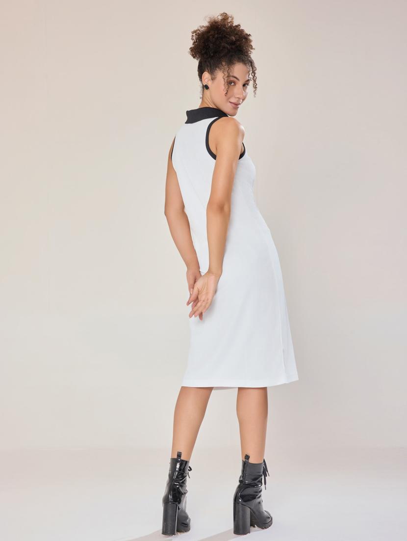 women white cotton blend bodycon dress - 21520245 - Standard Image - 6