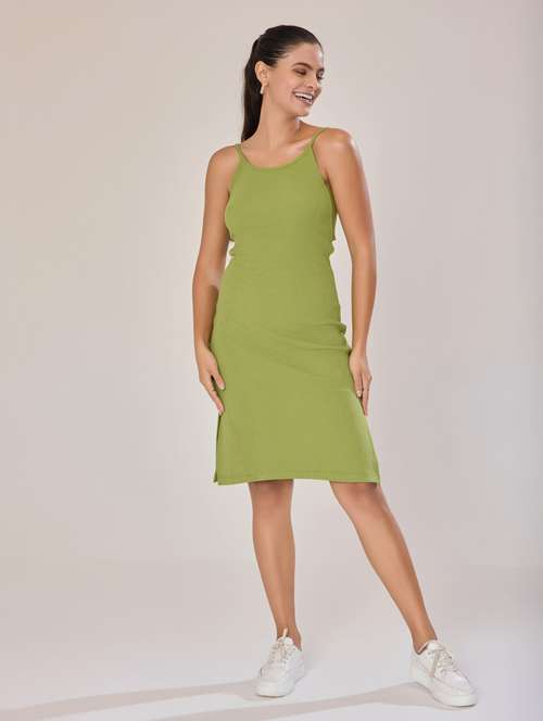 women green cotton blend bodycon dress - 21520259 -  Standard Image - 0