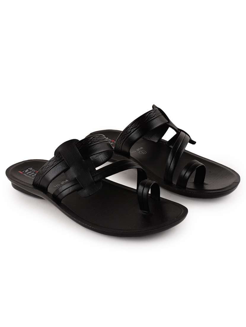 men black slip on sandal - 21520325 -  Standard Image - 1