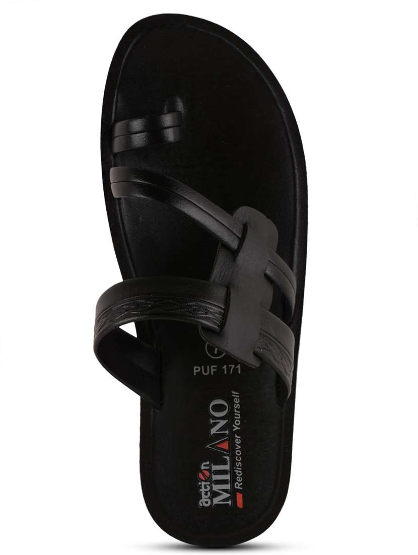 men black slip on sandal - 21520325 -  Standard Image - 4