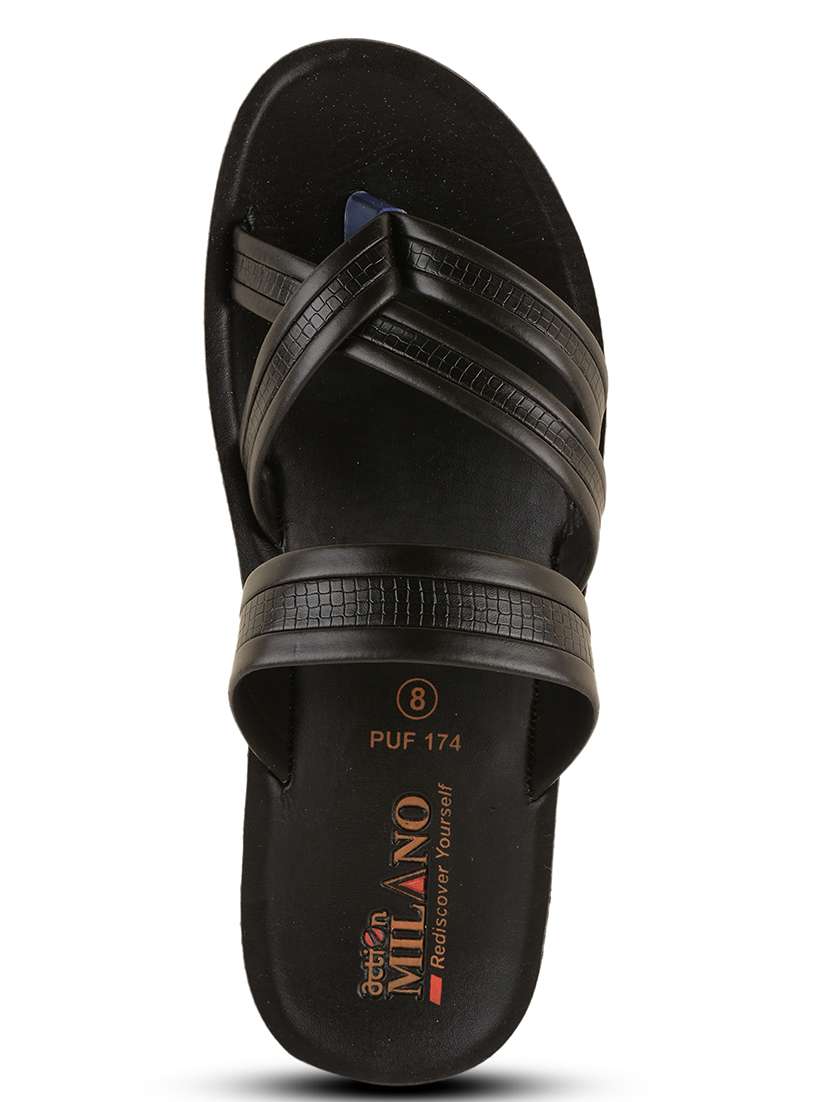 men black slip on sandal - 21520331 -  Standard Image - 4