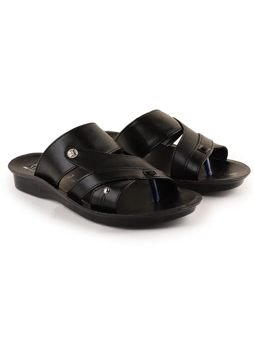 men black slip on sandal - 21520333 - Standard Image - 1