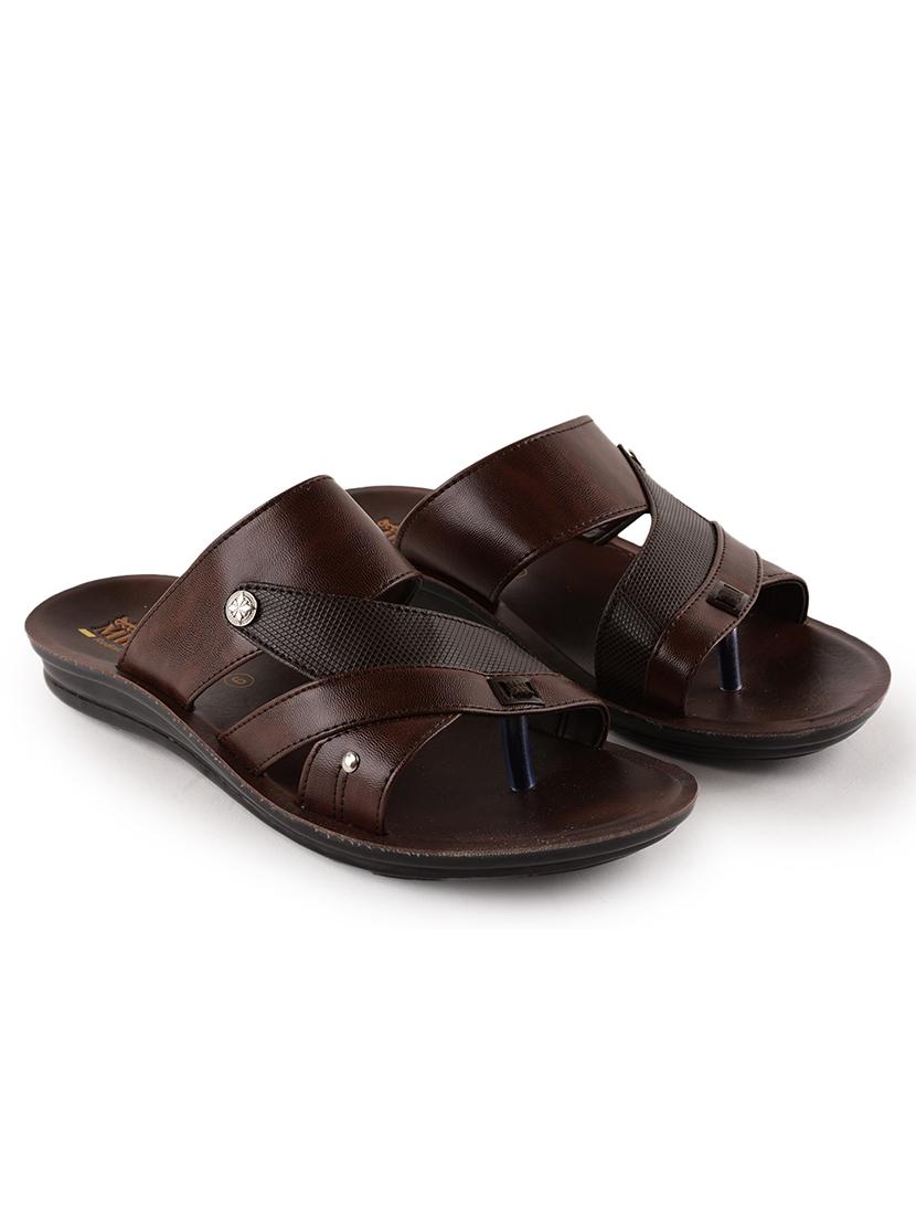 men brown slip on sandal - 21520334 - Standard Image - 1