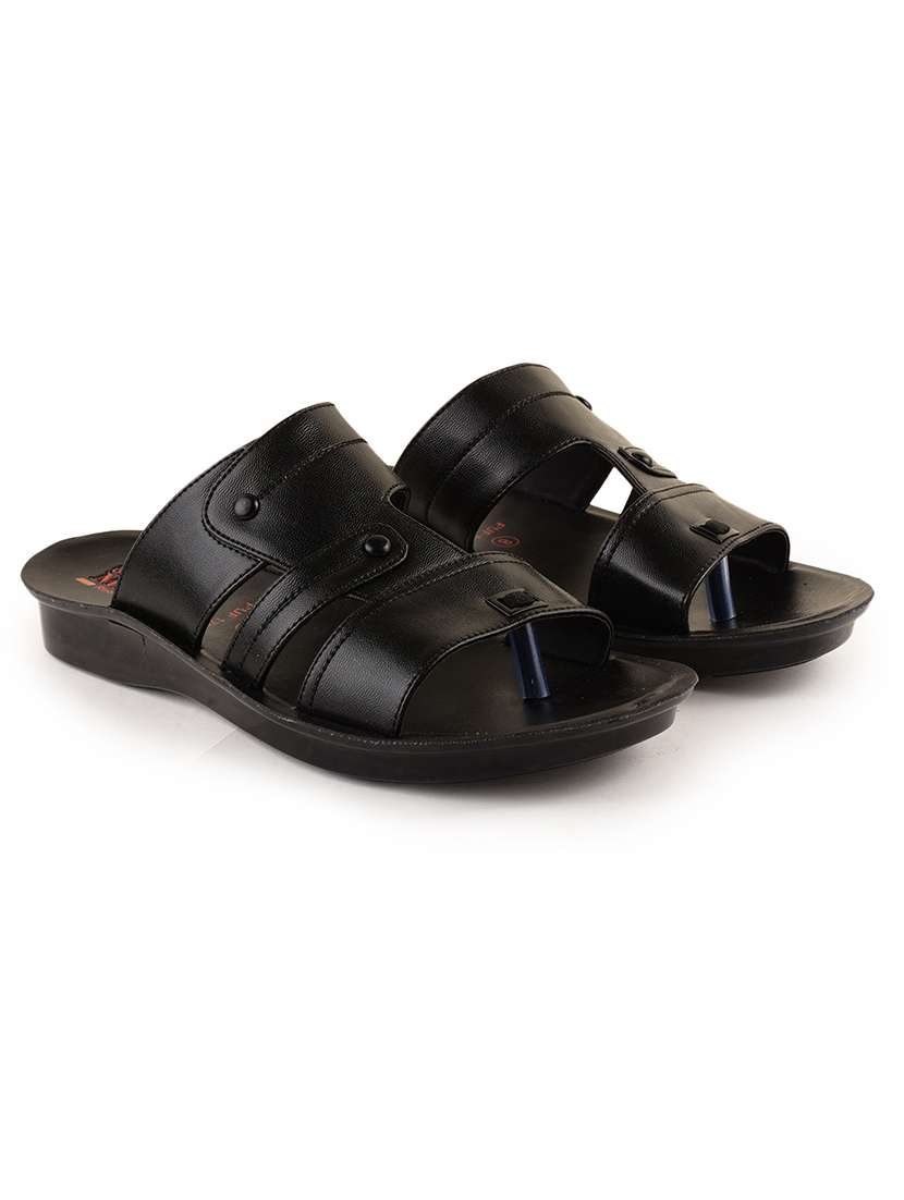 men black slip on sandal - 21520335 -  Standard Image - 1