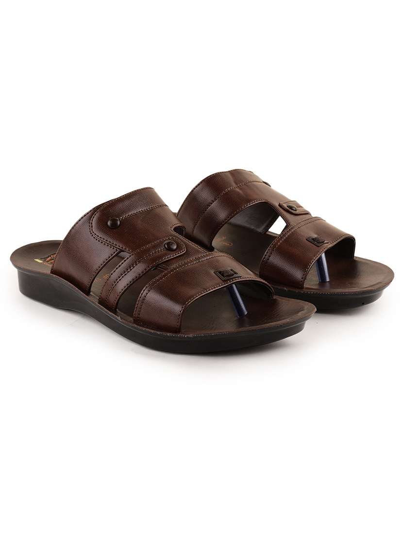 men brown slip on flip flop - 21520336 -  Standard Image - 1