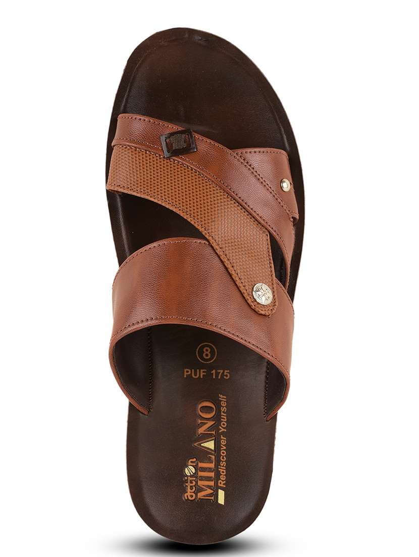 men tan slip on sandals - 21520343 -  Standard Image - 4