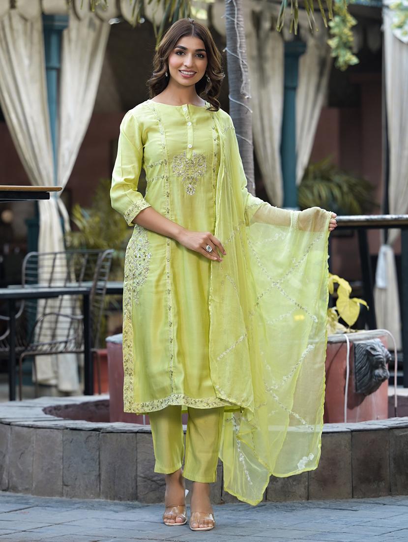 women embroidered kurta pant set with duaptta - 21520360 -  Standard Image - 1