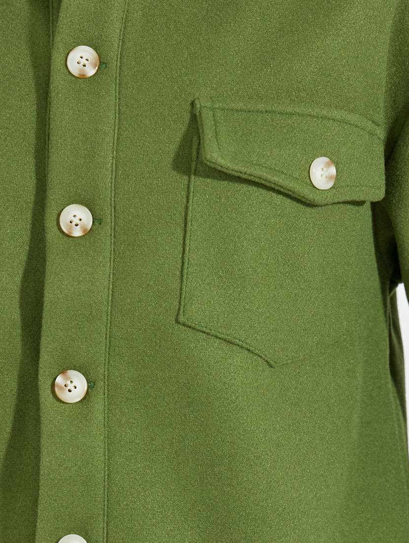 women long sleeve solid regular shacket - 21520384 -  Standard Image - 4