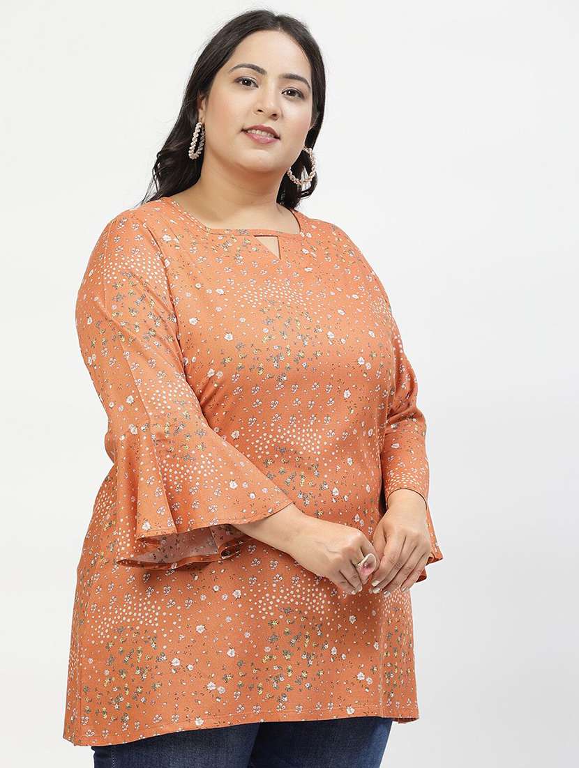 women orange polyester regular top - 21520496 - Standard Image - 1