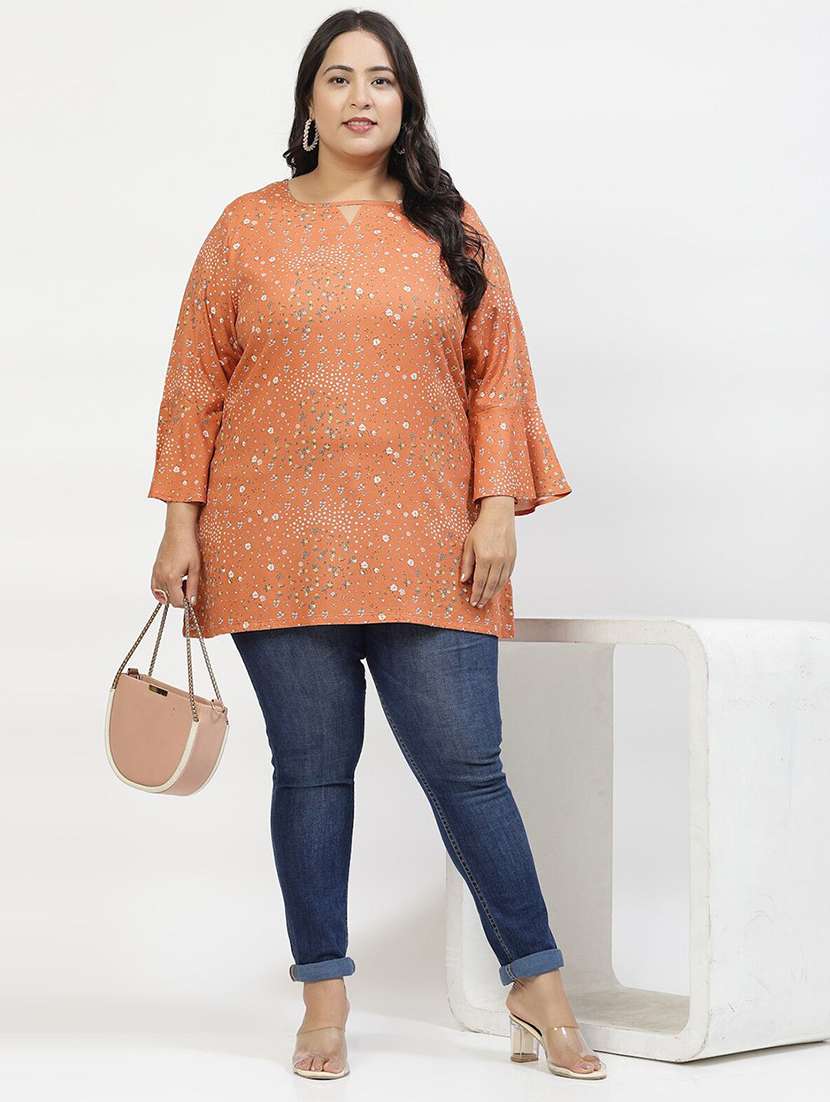 women orange polyester regular top - 21520496 - Standard Image - 4
