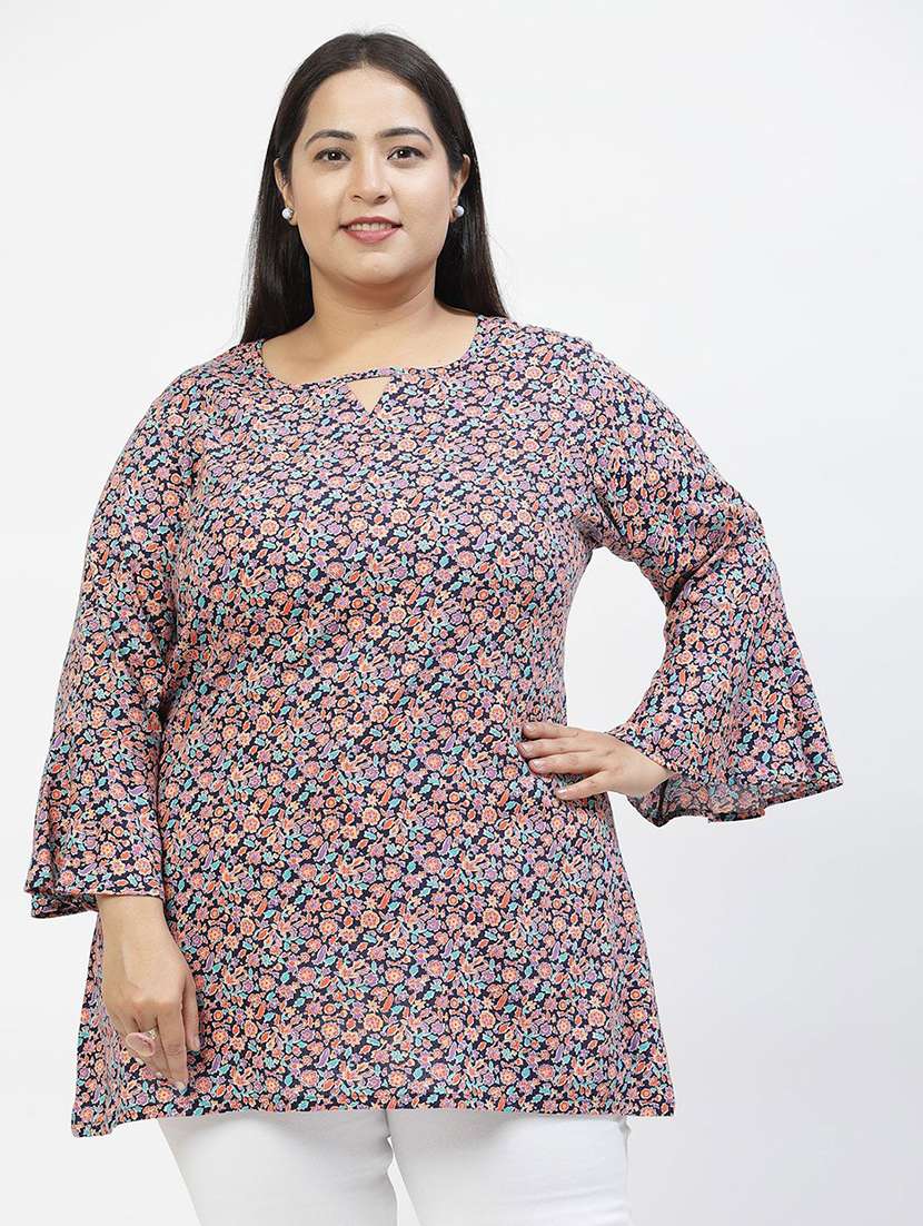 women navy blue polyester regular top