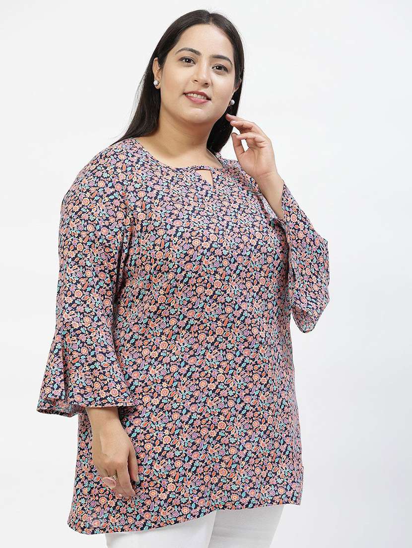 women navy blue polyester regular top - 21520498 - Standard Image - 1