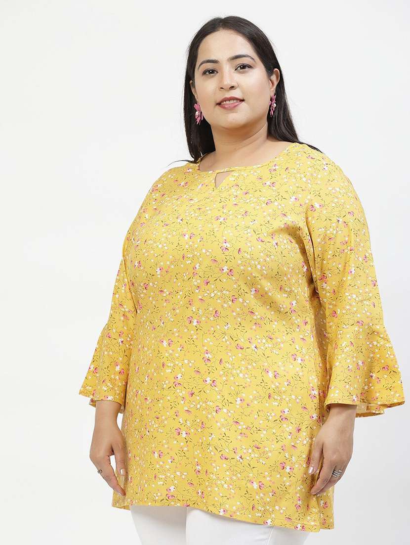 women yellow polyester regular top - 21520499 -  Standard Image - 1