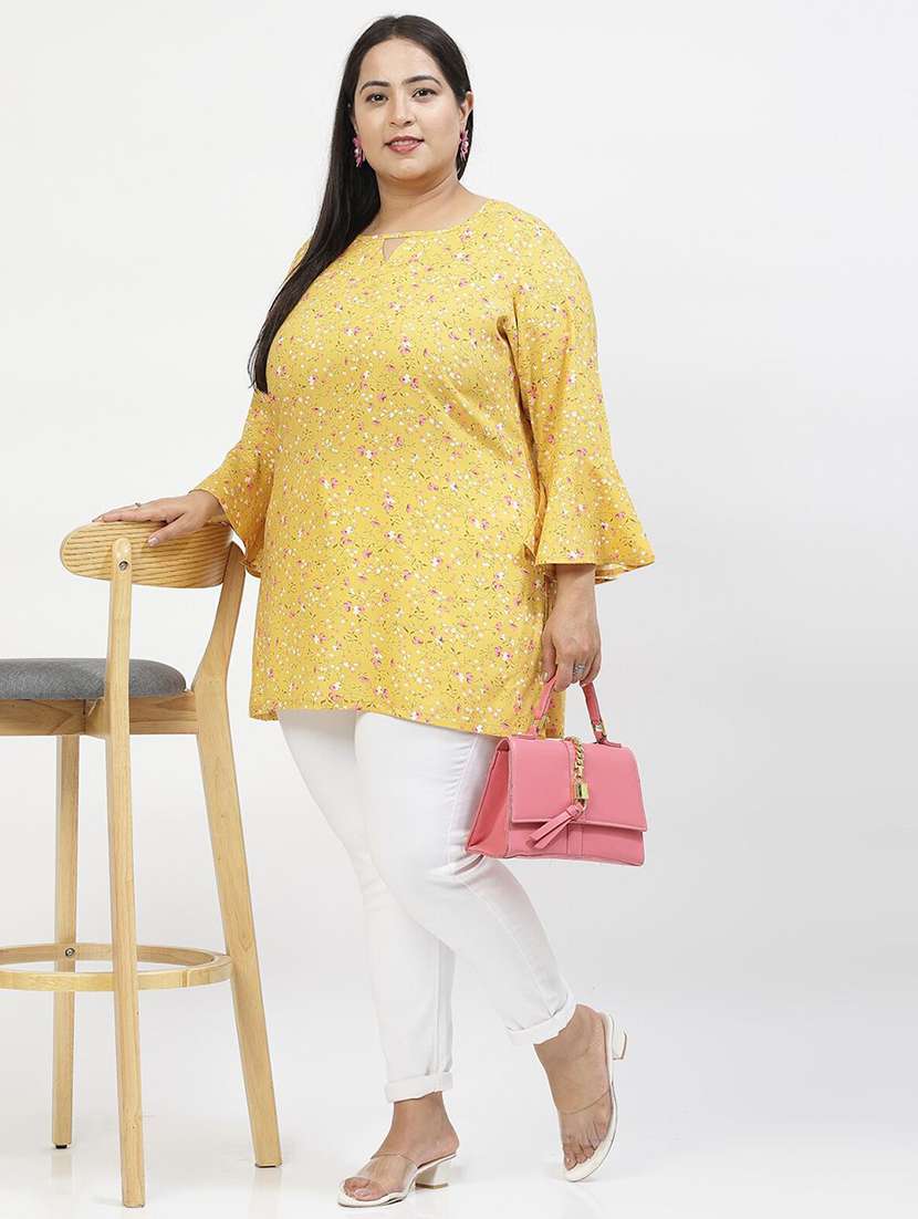 women yellow polyester regular top - 21520499 -  Standard Image - 4