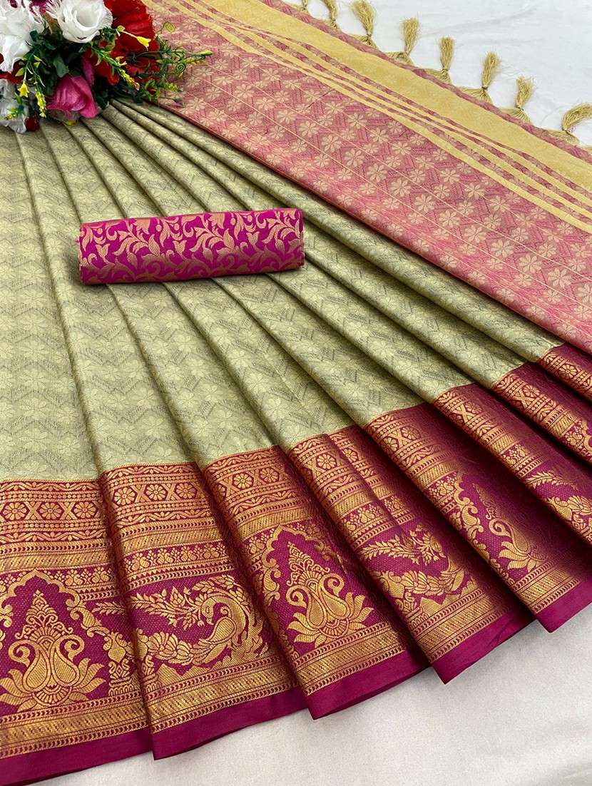 women self design dharmavaram zari bordered saree - 21520567 -  Standard Image - 4