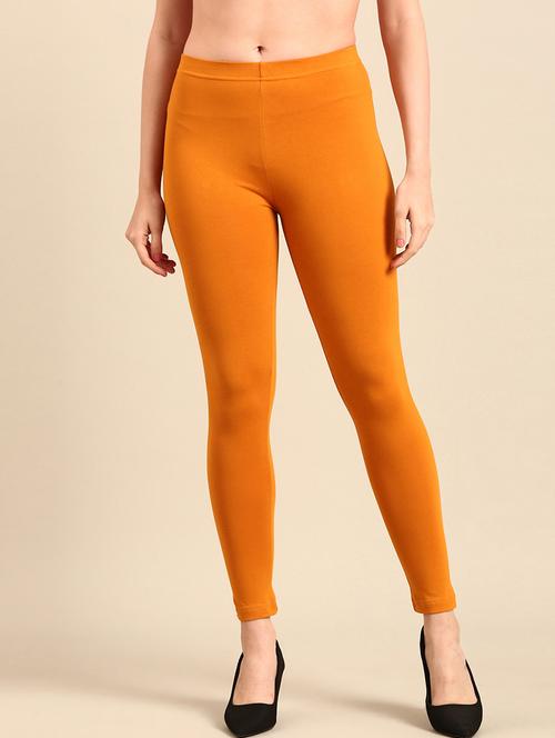 women yellow cotton leggings - 21520667 - Standard Image - 0