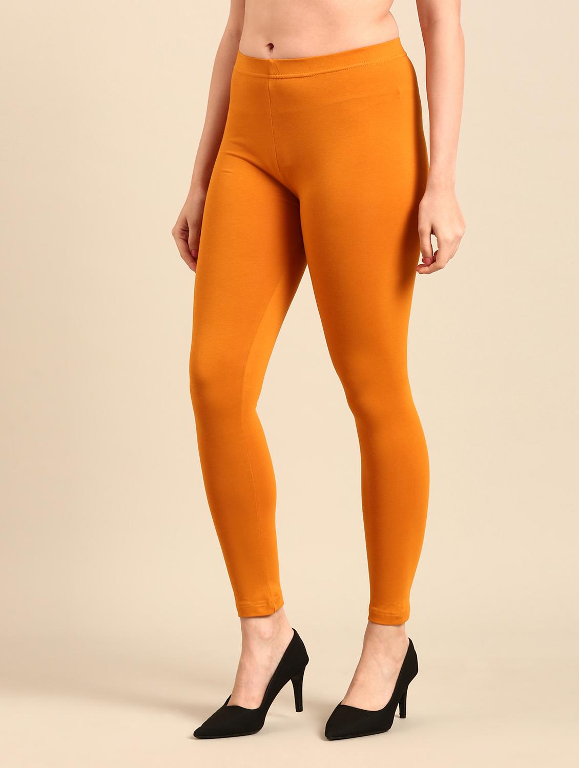 women yellow cotton leggings - 21520667 - Standard Image - 1