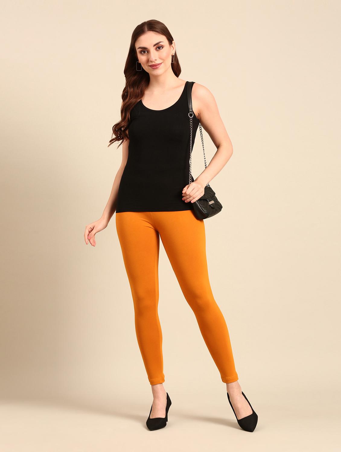 women yellow cotton leggings - 21520667 - Standard Image - 4