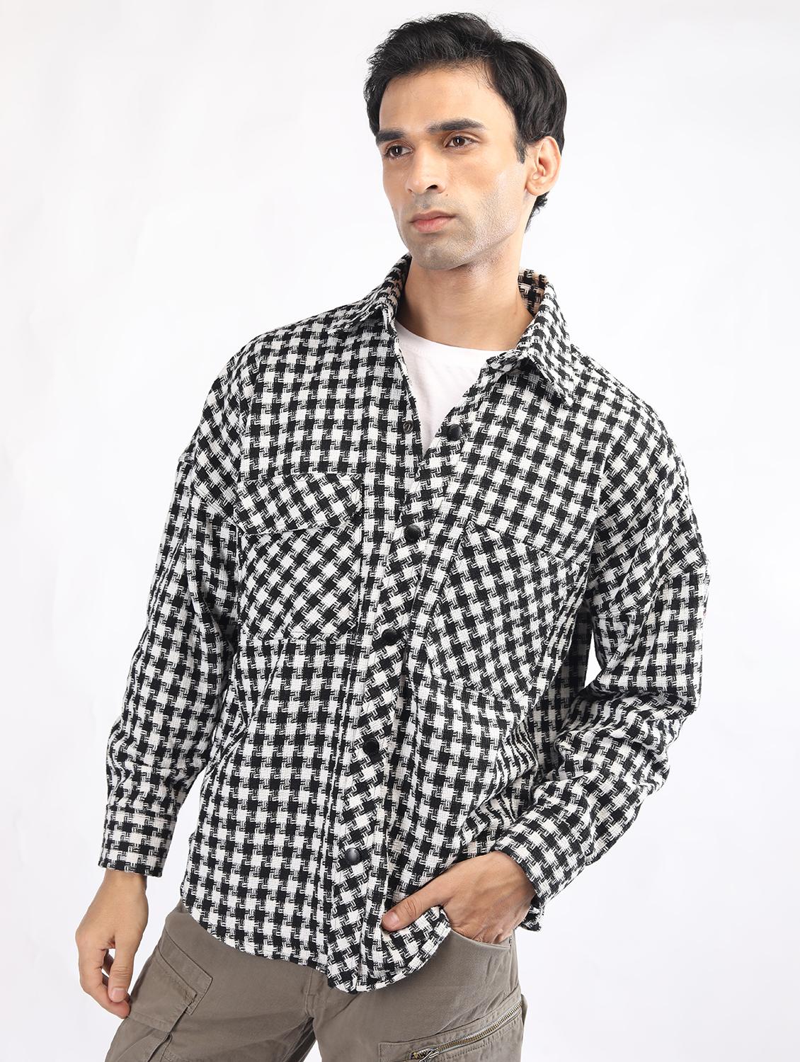 men long sleeves self design shackets - 21520686 - Standard Image - 1