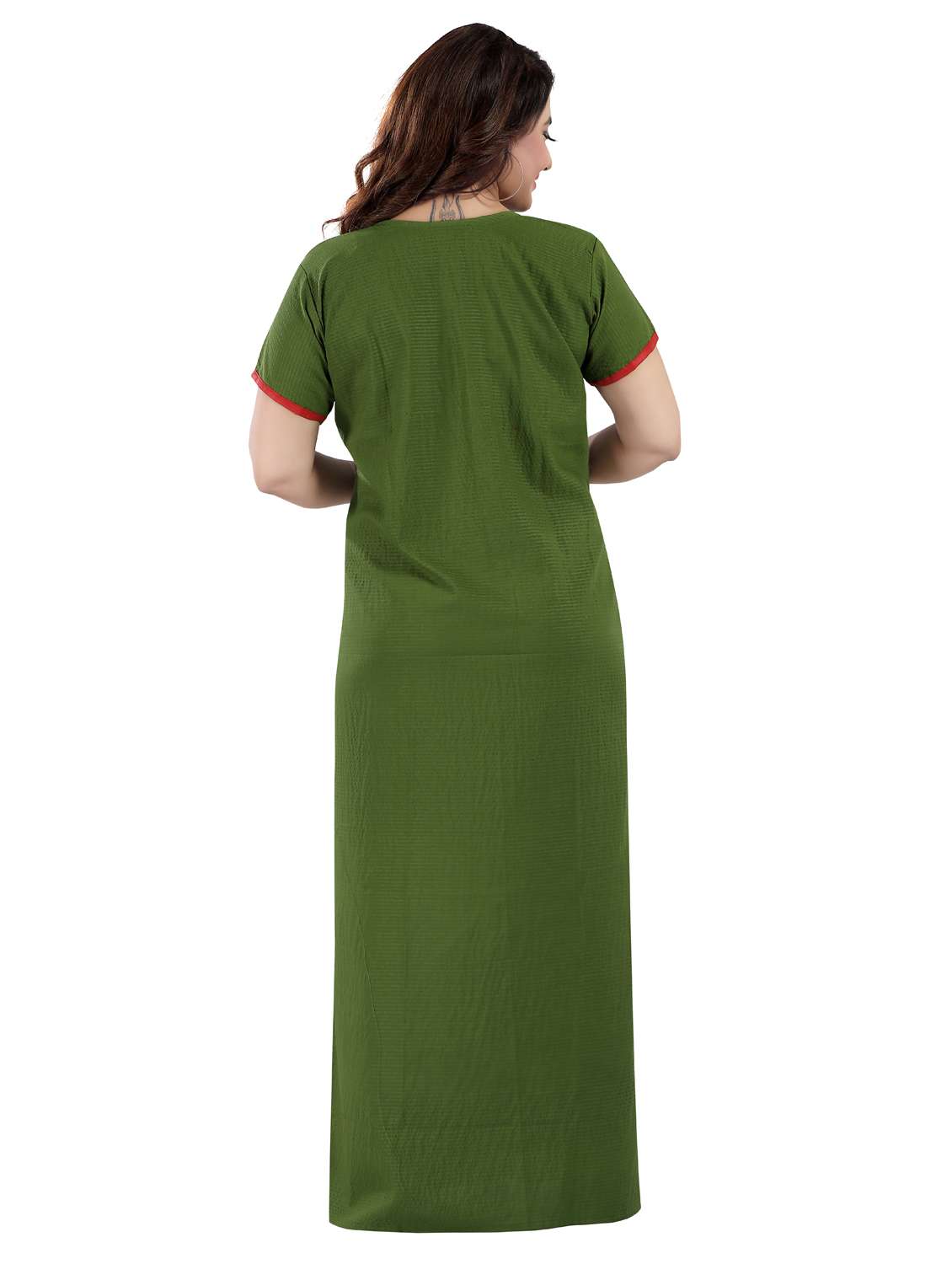 women green cotton blend nighty  - 21520945 -  Standard Image - 4