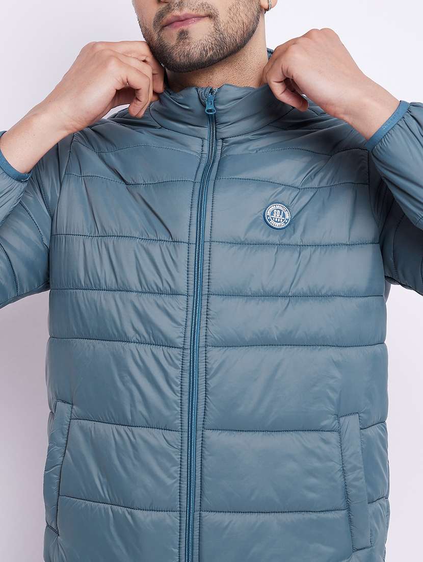 men blue solids quilted jackets - 21520953 -  Standard Image - 4