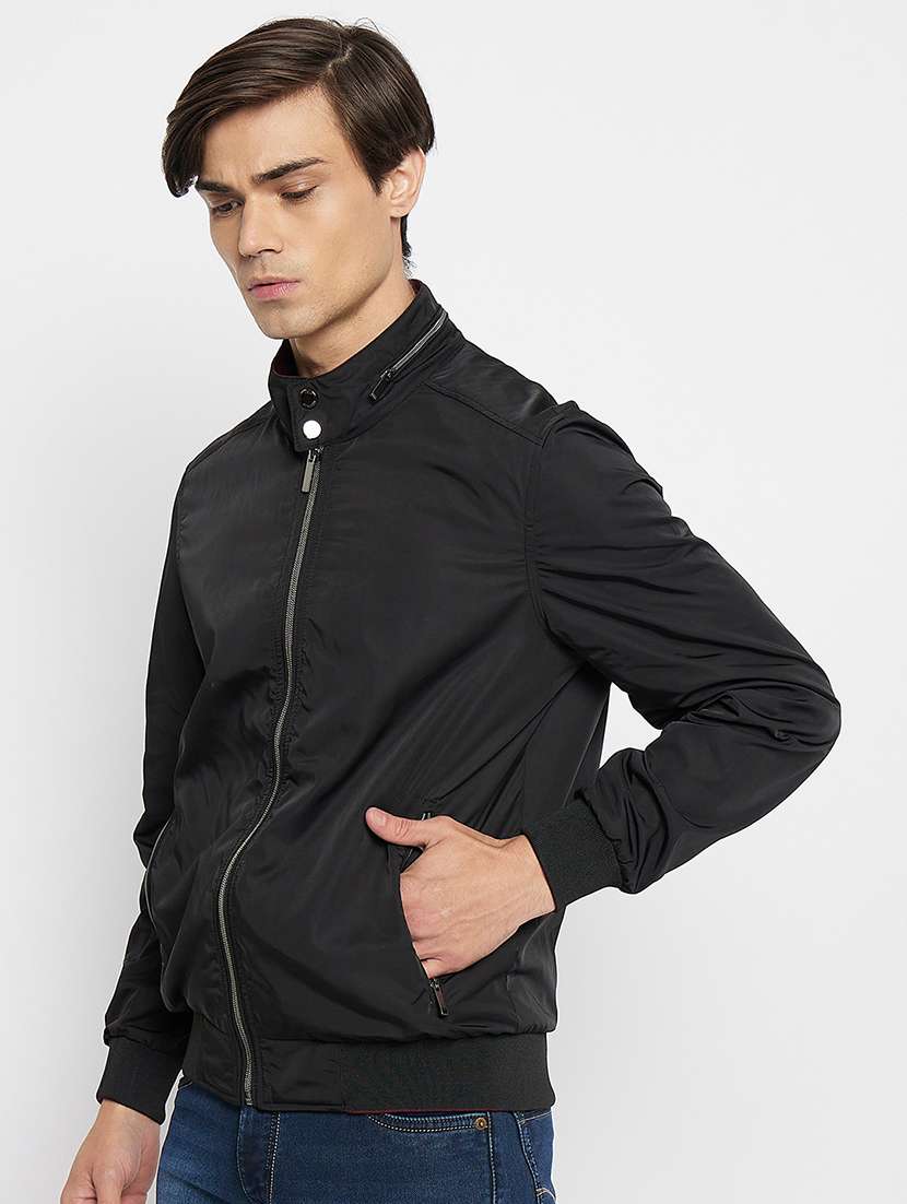 men long sleeve solid bomber jacket - 21520983 -  Standard Image - 1